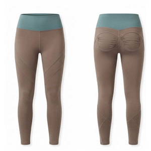 OEM Service <b>Low</b> MOQ Latest Design Ruched Back Mid <b>Waist</b> Solid Pattern Yoga <b>Leggings</b> Gym Wear Best Price Top Selling Online Sale - Product Image 1
