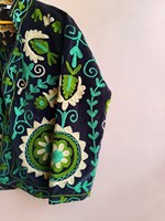 Vêtement d'extérieur pour festival, art populaire indien, broderie artistique Suzani, veste en velours, cardigan surdimensionné pour femmes