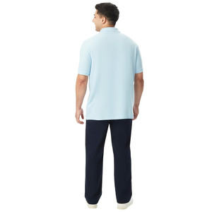 เสื้อโปโลผู้ชายสีฟ้าอ่อน – เสื้อยืดผ้าฝ้ายแขนสั้นสไตล์ลำลองคลาสสิก - Product Image 5