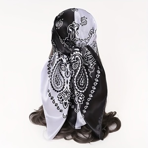 Écharpes carrées en satin effet soie personnalisées, fabriquées en usine, pour femmes, foulards de cou et bandanas – Offre spéciale - Product Image 4
