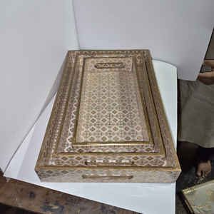 Juego de 3 bandejas de MDF de alta calidad, aspecto atractivo, muy vendido, diseño elegante, bandeja rectangular para servir a bajo precio - Product Image 2