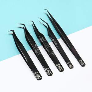 Pinzas para pestañas con volumen de 45 y 90 grados, pinzas aplicadoras de pestañas con punta de fibra, suministros para extensiones de pestañas, pinzas finas con punta en X - Product Image 3