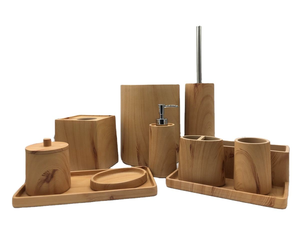 Décoration de la maison, accessoires de salle de bain en bois de bambou et résine de luxe, ensemble de bain pour la maison et l'hôtel - Product Image 6