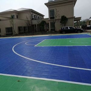Piso Deportivo Multiusos para Baloncesto/Tenis, Vinilo para Interiores y Exteriores, Antideslizante, Impermeable, Removible, Encastrable, de Plástico PP - Product Image 3
