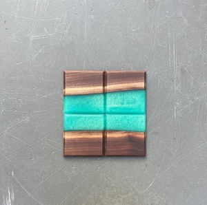 Glamour Sample Acacia Wood & Resin <b>Coaster</b> <b>Set</b> of 4 Pcs Unique Custom Logo & Color Home & Restaurant Use Wholesale Price - Product Image 2