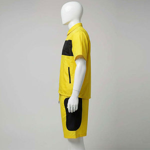 Wholesale Outdoor Nylon <b>Zip</b>-<b>Up</b> Windbreaker Shorts Set Wholesale Men's Casual Jogging Summer Windbreaker Short Set - Product Image 3