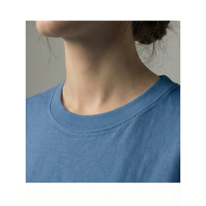 Camiseta de Cuello Redondo Estilo Boho Azul para Mujer, Algodón Suave y Transpirable, Corte Holgado para Uso Diario Informal de Verano - Product Image 3
