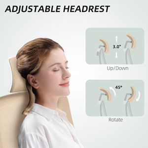 Sedia da ufficio direzionale in rete con poggiatesta girevole, braccioli ribaltabili, supporto lombare, movimento fluido, colore kaki - Product Image 6