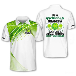 T-shirt de pickleball personnalisé à col polo pour homme, uniforme sportif de haute qualité, séchage rapide, manches courtes - Product Image 3