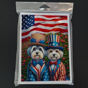 All American Dandie Dinmont Terrier Whimsical A7 Tarjetas de felicitación Pack 8 Tarjetas de nota en blanco con sobres Tamaño 5x7 - Product Image 3