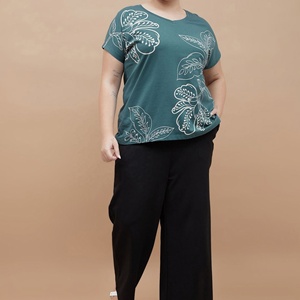 Innovative Cotton Super Soft Customized Printed Woven Fabrics Casual Plus Size short sleeve Women's <b>T</b>-<b>Shirt</b> Manufacture in BD - Product Image 1