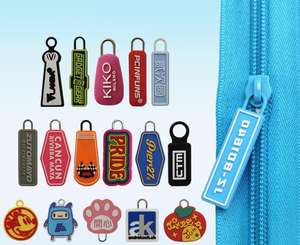 Tiradores de cremallera de silicona desmontables, de goma y PVC, suaves y adhesivos, deslizadores de cremallera de goma para equipaje, tiradores de cremallera de silicona - Product Image 1