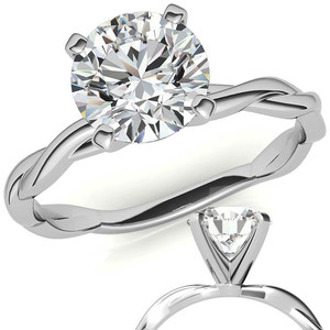 Anillo de oro de diseño de 9k/10/18k para mujer con diamante de corte redondo cultivado en laboratorio, estilo infinito retorcido pequeño, ideal para fiestas. - Product Image 5