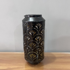 Tall Metal Candle Holder Hollow Pattern <b>Lantern</b> <b>Tea</b> <b>Light</b> Decorative Cylinder for Home Wedding Ramadan Decor - Product Image 2