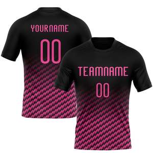 Custom Black Pink Volleyball Uniform Set Gradient Geometric Sublimation Jersey Shorts Team Logo OEM Manufacturer Supplier - Product Image 2