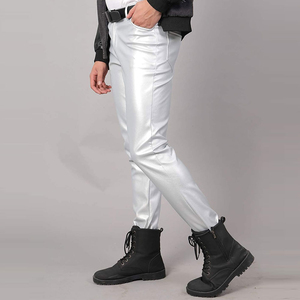 Pantalon en cuir pour homme, nouveau style, coupe slim, couleur unie, taille haute, léger, pour l'hiver et l'automne, fabriqué au Pakistan, faible MOQ - Product Image 3