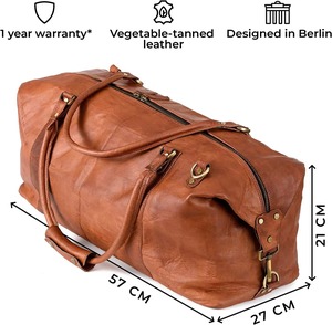 Sac de sport de luxe en cuir portable de haute qualité avec logo personnalisé, fermeture éclair, grand sac de voyage - Product Image 4