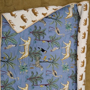 Wholesale 100% Cotton Baby Quilt Hand Block Printed All Season Soft Lightweight Handstitched Customizable Eco-Friendly Gifting - Product Image 1