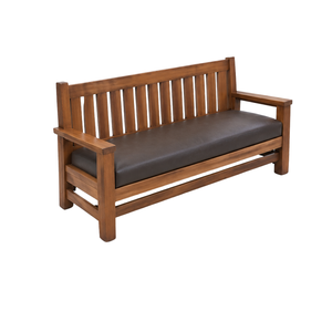 Solid Teak Wood <b>Outdoor</b> Garden <b>Bench</b> with <b>Cushion</b> Patio Park Seating Furniture for Hotel Resort Terrace Balcony Courtyard - Product Image 2