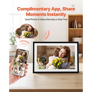 Cornice Digitale con Schermo Touch IPS HD da 10.1 Pollici, 1280x800, Rotazione Automatica Verticale, Memoria 32GB con LAN, Display Fotografico Elettronico - Product Image 2