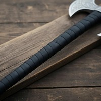 Hache à double lame de qualité industrielle Soul Forge Crafts, en acier à haute teneur en carbone, tête de tomahawk tactique, manche en caoutchouc, pour la survie