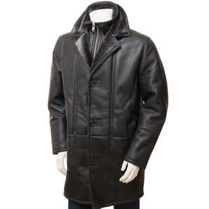 เสื้อแจ็คเก็ตหนังแท้สีดำคุณภาพสูงสำหรับผู้ชาย กันน้ำ ระบายอากาศ กันลม แฟชั่นฤดูหนาว - Product Image 1