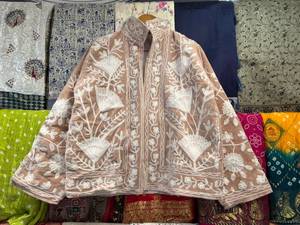 Hand Made <b>Velvet</b> Suzani Quilted Breathable Jacket Boho Inner Cotton Embroidered Floral Bohemian Style Winter <b>Coat</b> Street Wear - Product Image 5