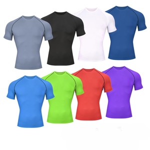 BD China Factory OEM Customized Logo Embroidery Quick Dry <b>Compression</b> Running GYM Fitness Slim Fit Sports Stretch <b>Men</b> T <b>Shirt</b> - Product Image 1