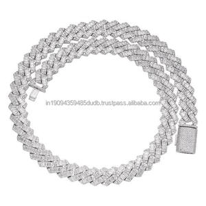 Moissanite Diamond 925 <b>Sterling</b> <b>Silver</b> Cuban Link Necklace Premium Iced <b>Chain</b> Luxury Hip Hop Jewelry For <b>Men</b> Women Wholesale - Product Image 4