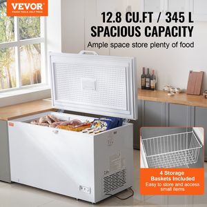 12.8 Cu.ft / 345 L grande congelatore 4 cestini rimovibili Freestanding Top Open sportello commerciale con coperchio di bloccaggio - Product Image 2