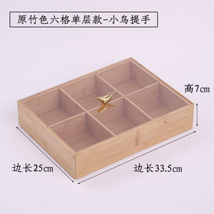 Boîte à collation en bois de qualité alimentaire, 5 compartiments, couvercle transparent, durable, résistante au four, organisateur de rangement pour noix, bonbons, fruits secs, cuisine, table - Product Image 6