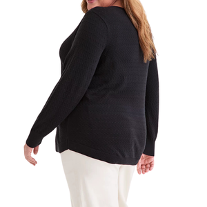 Pull en tricot à manches longues pour femmes grandes tailles, en laine/acrylique douce, décontracté, automne-hiver, mode, couleur personnalisée, logo sur le devant - Product Image 5