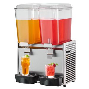 Commercial 590W 304 Stainless Steel Juice Dispenser 20.4 Qt 18L Ice <b>Tea</b> Drink <b>Machine</b> 2 Tanks 41-53.6 Commercial Dispenser - Product Image 1