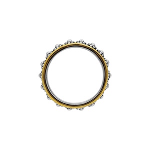 Anillo Giratorio Granulado de Plata de Ley 925 Bañado en Oro Amarillo de Dos Tonos al por Mayor Memoria Jewels - Product Image 4