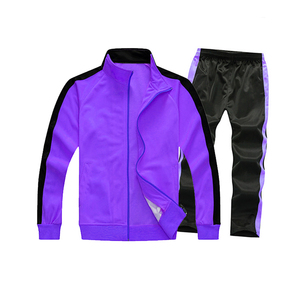 Ensemble de survêtement zippé unisexe avec pantalon droit, tenue de sport décontractée pour la gym, le club, l'entraînement et l'école - Product Image 1
