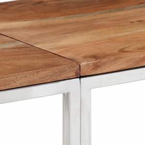 Consolle in Argento con Legno di Acacia Naturale, Elegante Arredo per la Casa - Product Image 5