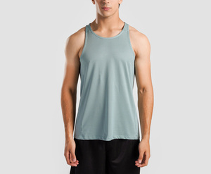 Débardeur sans manches pour homme, couleur unie, séchage rapide, col rond, veste de sport, vêtements de fitness en polyester tricoté - Product Image 2