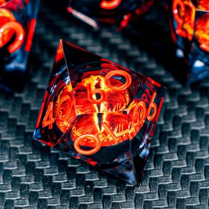 Dadi in Resina Runici DND con Nucleo Liquido Occhio di Gaze, Dadi Poliedrici Affilati per Giochi di Ruolo <span class=keywords><strong>Dungeons</strong></span> & Dragons - Product Image 6