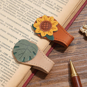 Handmade reading page marker leather maple leaf <b>bookmark</b> inspired by nature and crafted with genuine leather for sale - Product Image 1