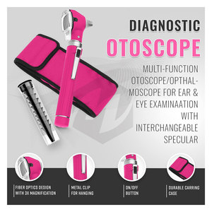 Mini otoscope à fibre optique, arc-en-ciel, plusieurs couleurs, format de poche, kit de diagnostic ORL avec étui de protection, ampoule de rechange supplémentaire - Product Image 2