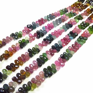 Nuevas Cuentas de Turmalina Natural Multicolor de Alta Calidad de 6-8 mm, Hilo de 8 Pulgadas, Forma de Lágrima, Microfacetadas, Piedras Preciosas Sueltas para Joyería - Product Image 1