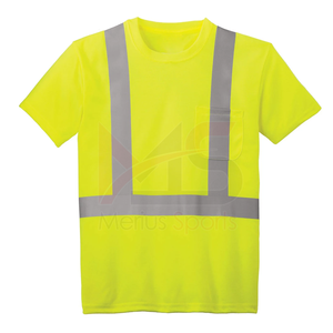 Men's High Visibility Short Sleeve Reflective Safety Hi Vis T Shirt Work <b>Polo</b> T Shirts Custom workwear - Product Image 6