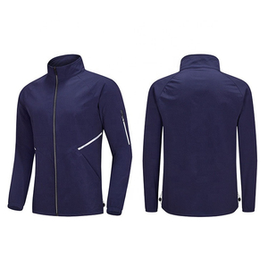 Chaqueta de Forro Polar para Hombre, Cuello Alto, Color Sólido, Cierre de Cremallera, Corte Regular, Estilo Casual para Otoño, Azul y Negro - Product Image 3