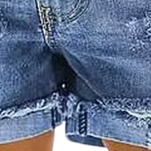 Blue Fashion Print Ripped Denim Shorts <b>Women</b> Casual Summer <b>Jeans</b> Shorts Distressed Style Streetwear Trendy Bottoms Apparel - Product Image 3