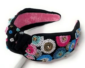 Serre-tête en tissu décoré de strass avec motif étoiles et rayures pour les occasions festives – Édition USA - Product Image 2