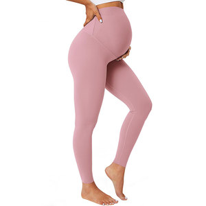 Legging de maternité haut de gamme en tissu doux, taille haute et longueur intégrale, pour un port décontracté et un confort quotidien - Product Image 1