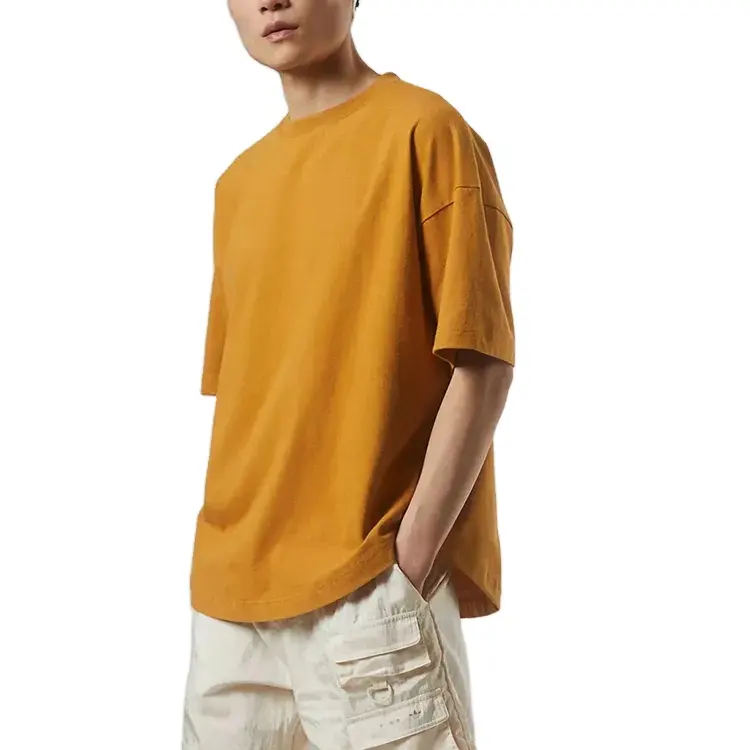 summer short sleeve t shirt 100% cotton heavyweight t shirt over sized t shirt men basic plain blank tees