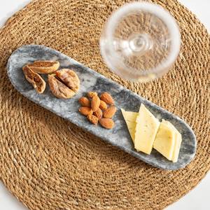 Plateau ovale en marbre gris, pierre naturelle, décoration moderne de luxe pour la maison, plateau de service pour salle à manger, cuisine, salon - Product Image 1