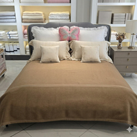 Plaid en laine de chameau 100% mongole, tissé, respirant, hypoallergénique, pour usage hôtelier, taille King 220x240cm, toutes saisons, lavable en machine