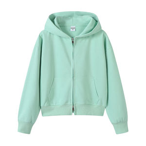 เสื้อฮู้ดซิปแบบยูนิเซ็กส์ สีเทาอ่อน ทรงปกติ ผ้าฝ้ายเฟรนช์เทอร์รี่ สวมใส่สบายๆ สำหรับฤดูใบไม้ร่วง มีกระเป๋าด้านหน้า - Product Image 4